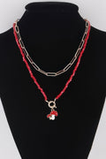 Beaded Mushroom Chain Necklace