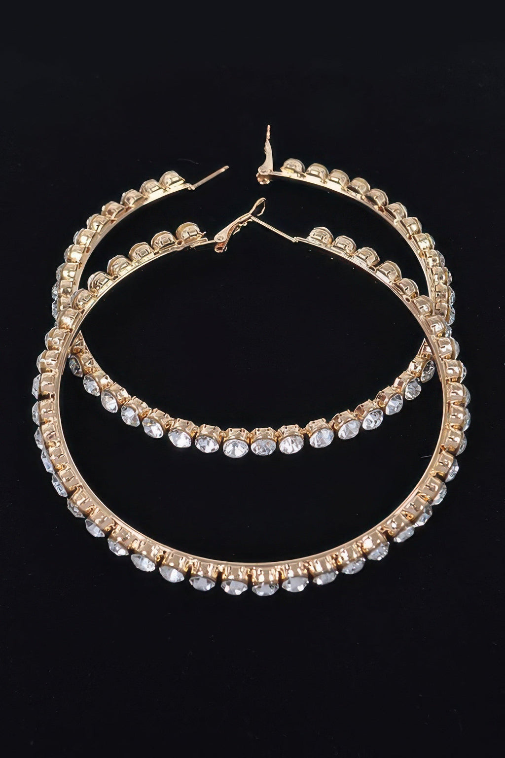 8cm Rhinestone Hoop Earring