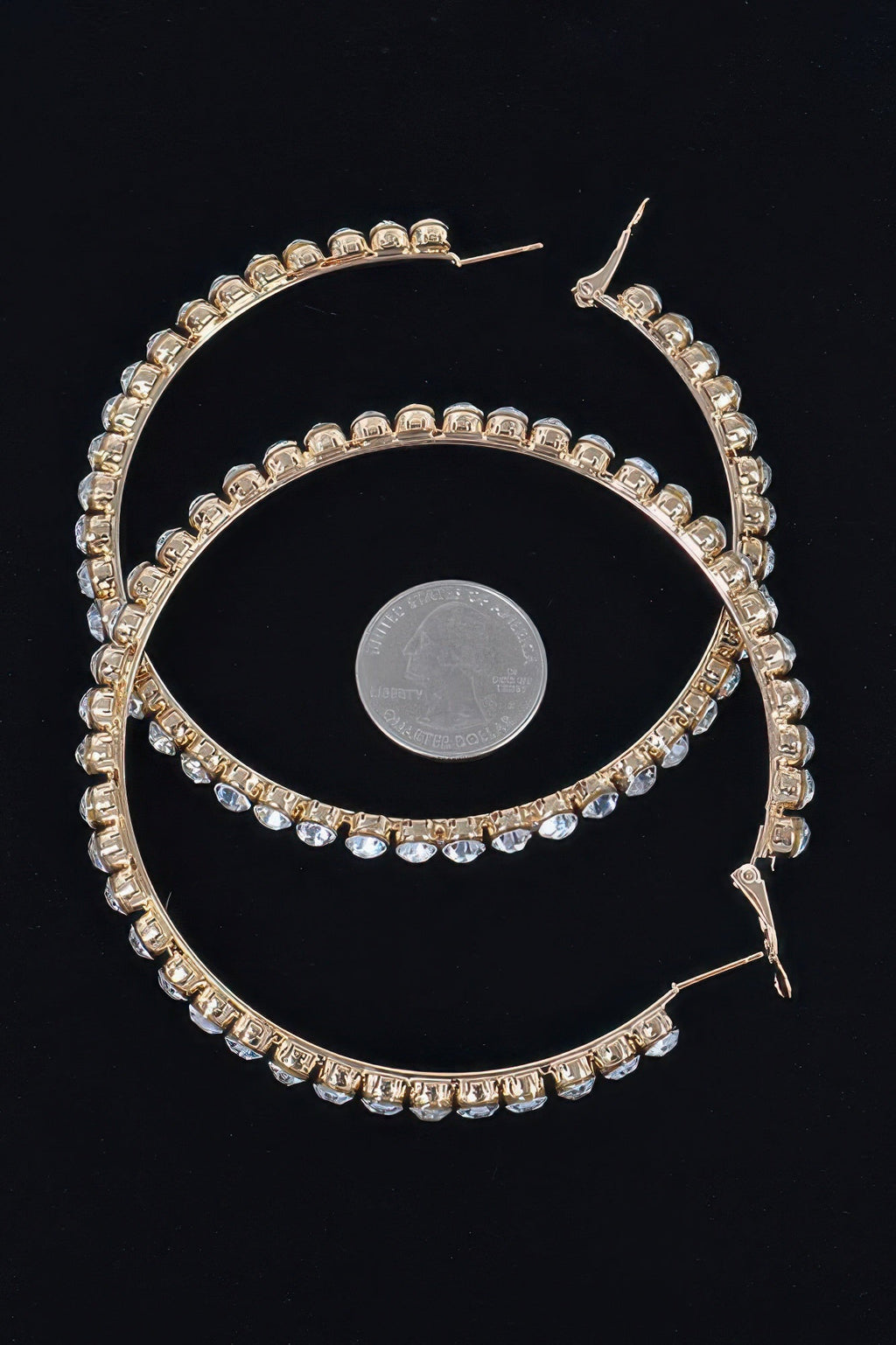 8cm Rhinestone Hoop Earring