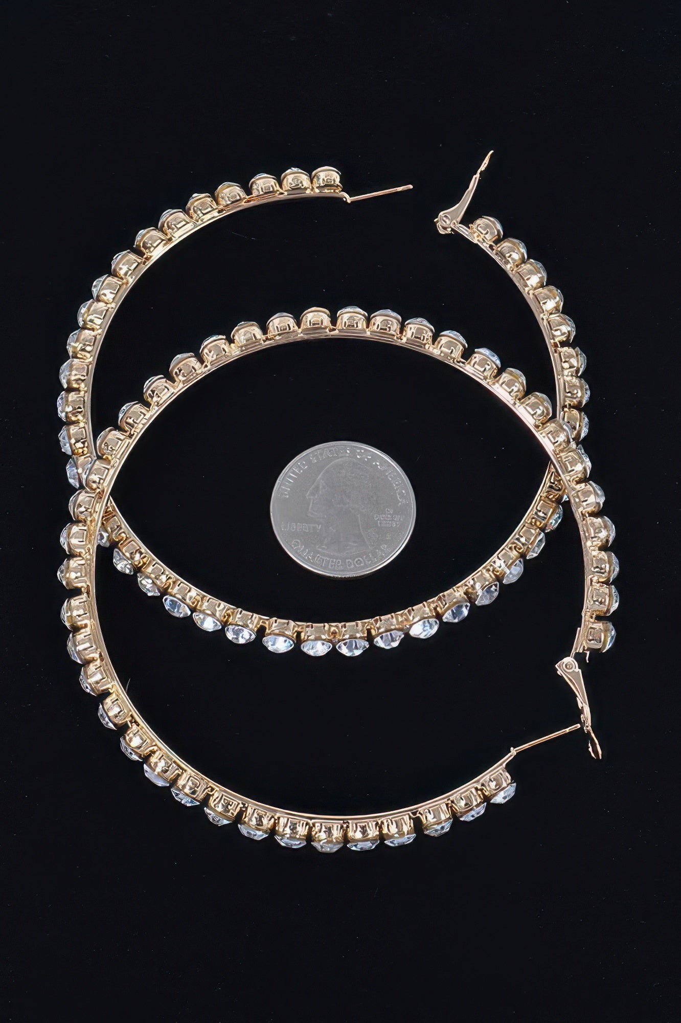 8cm Rhinestone Hoop Earring