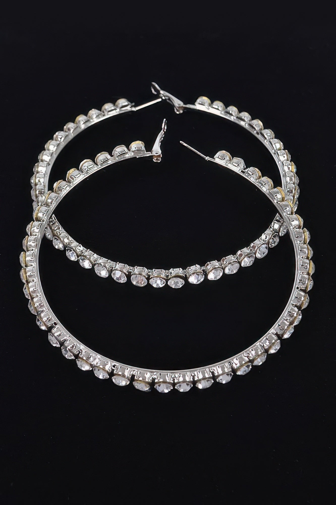 8cm Rhinestone Hoop Earring