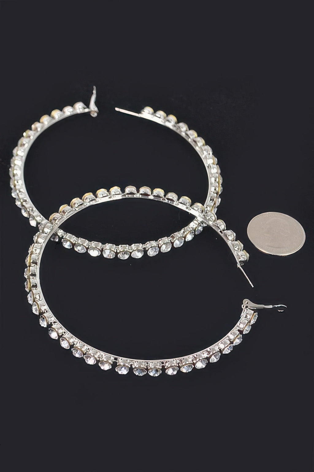 8cm Rhinestone Hoop Earring