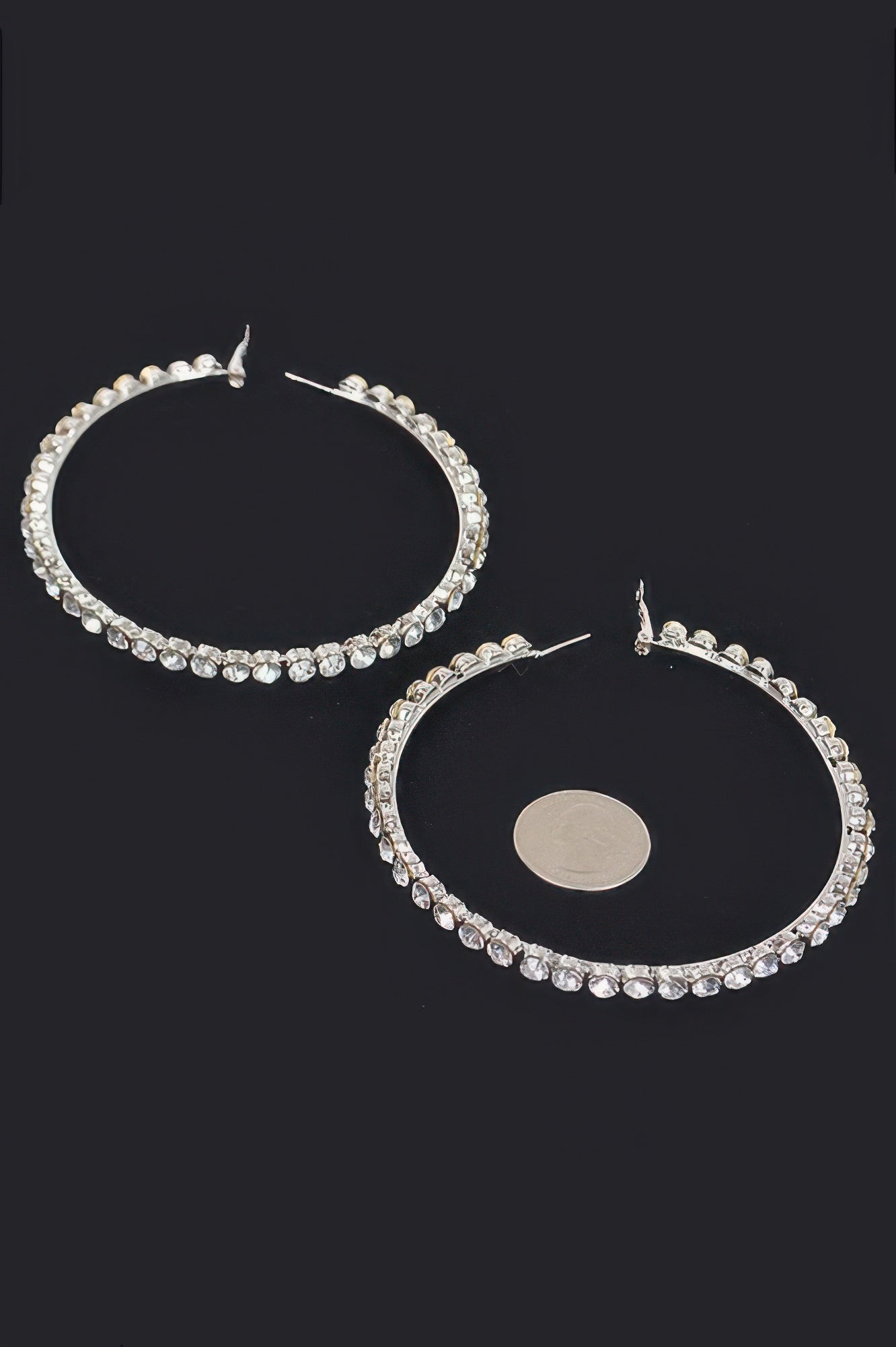 8cm Rhinestone Hoop Earring