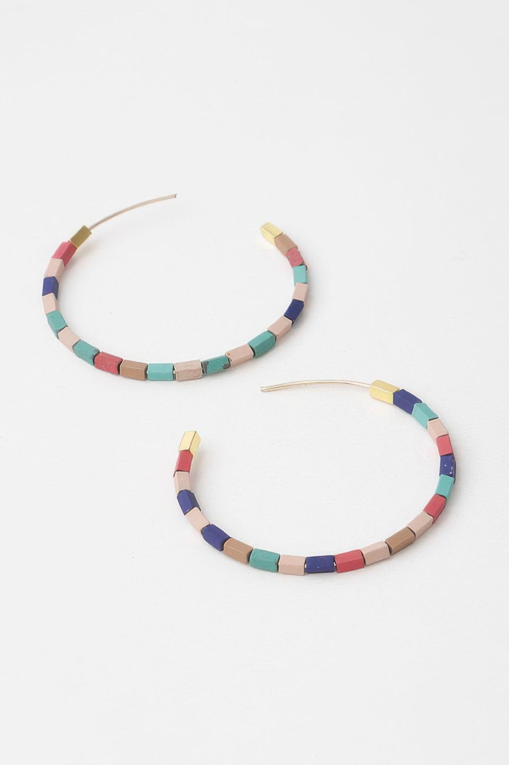 Beaded Clay Hoop Earrings