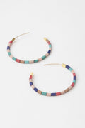 Beaded Clay Hoop Earrings
