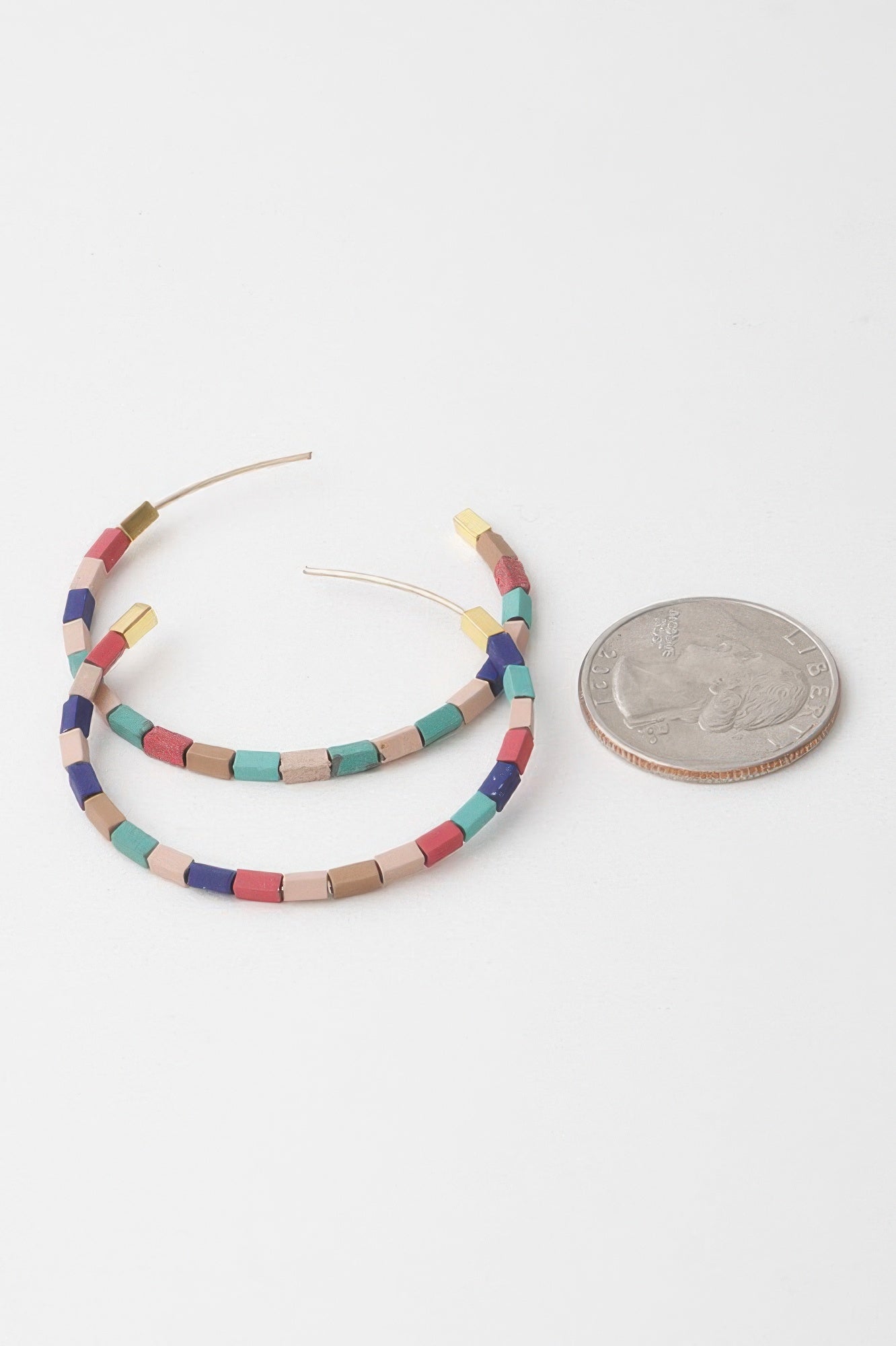 Beaded Clay Hoop Earrings