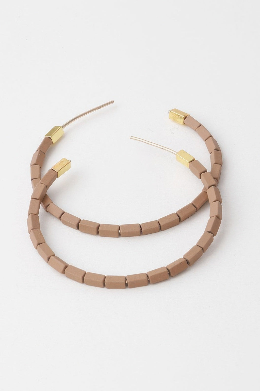 Beaded Clay Hoop Earrings