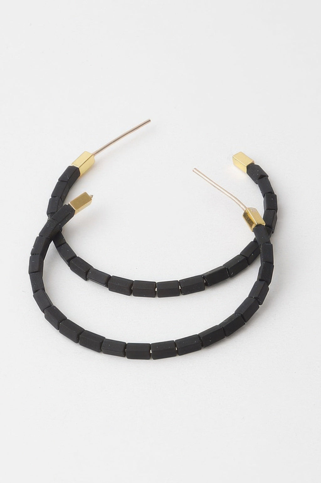 Beaded Clay Hoop Earrings