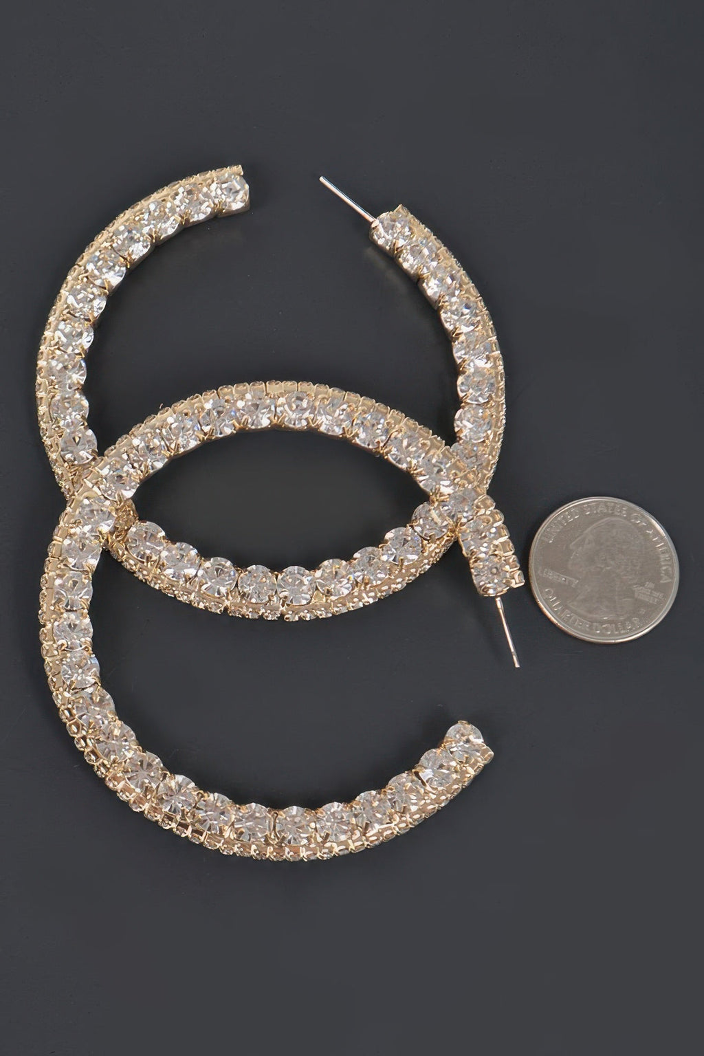 60mm Rhinestone Hoop Earring