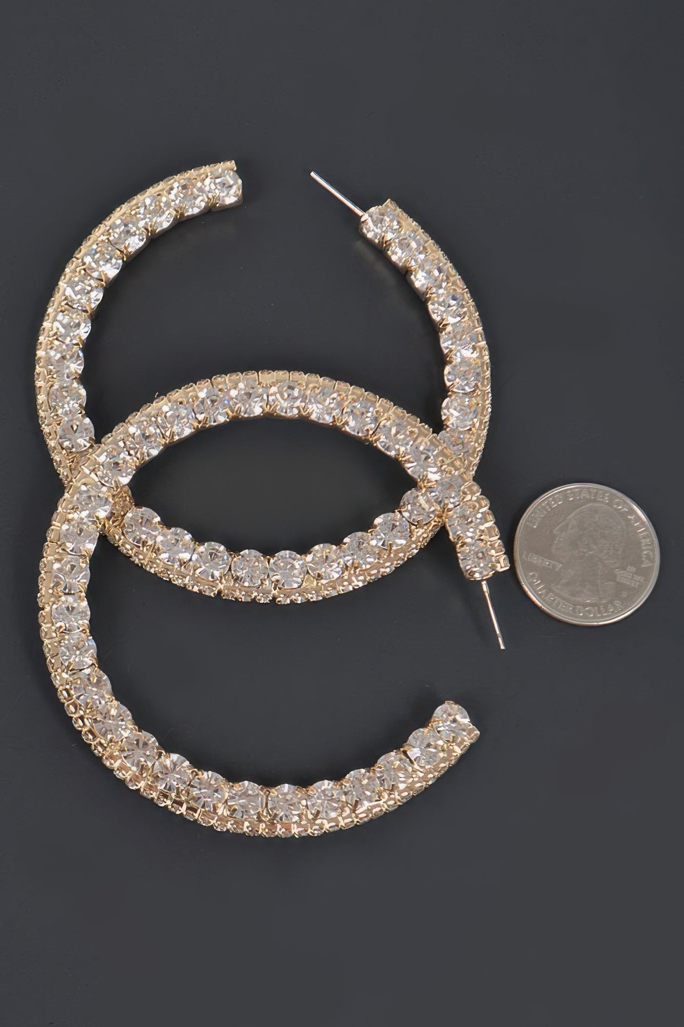 60mm Rhinestone Hoop Earring