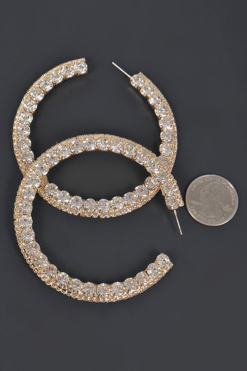 60mm Rhinestone Hoop Earring