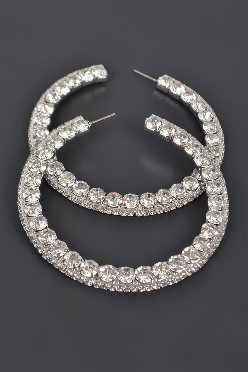 60mm Rhinestone Hoop Earring