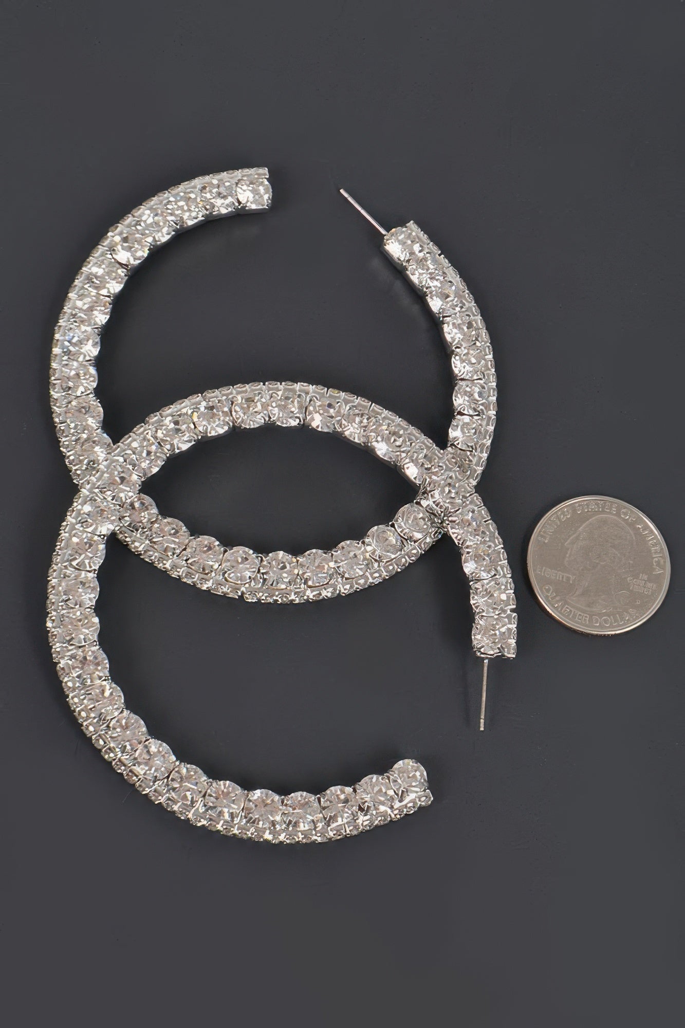 60mm Rhinestone Hoop Earring