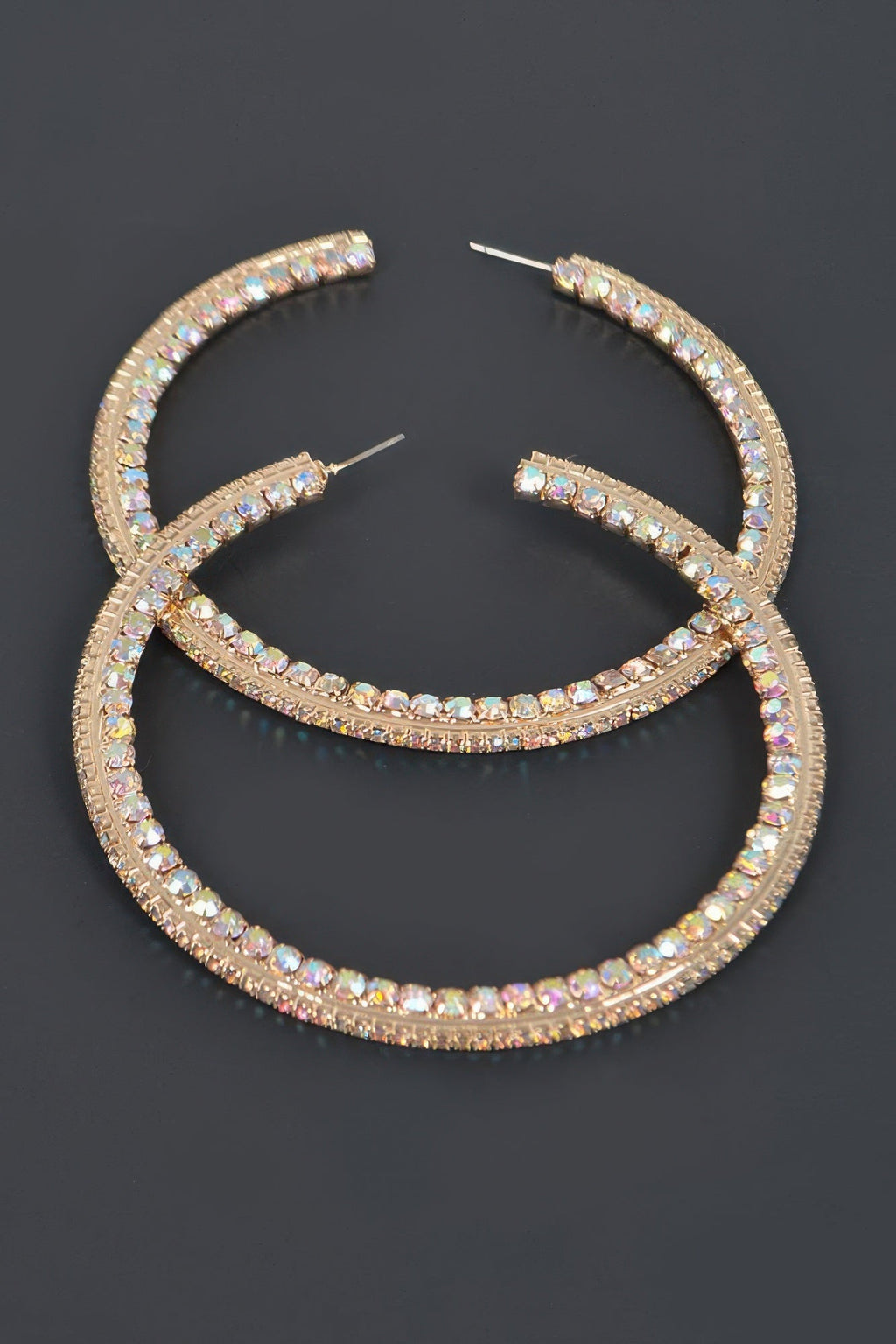 80mm Rhinestone Hoop Earring
