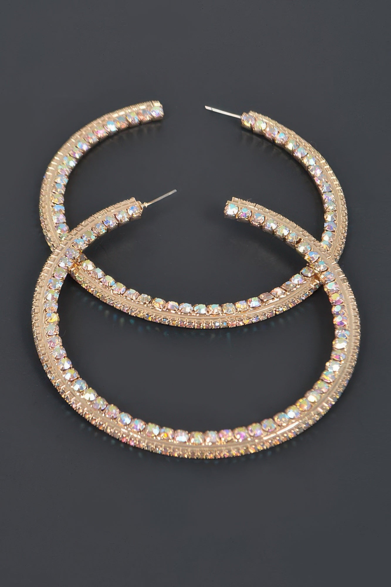 80mm Rhinestone Hoop Earring