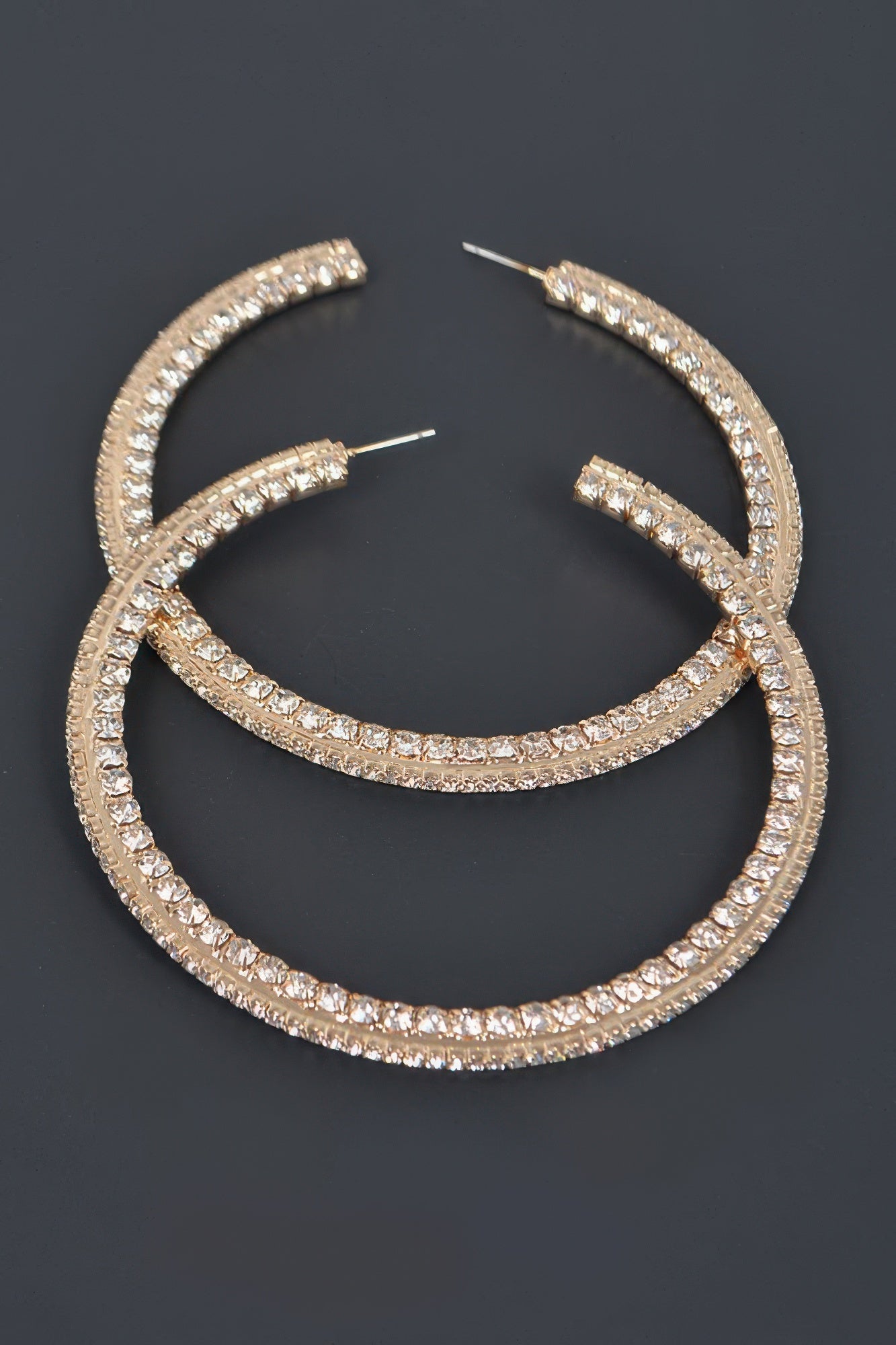 80mm Rhinestone Hoop Earring