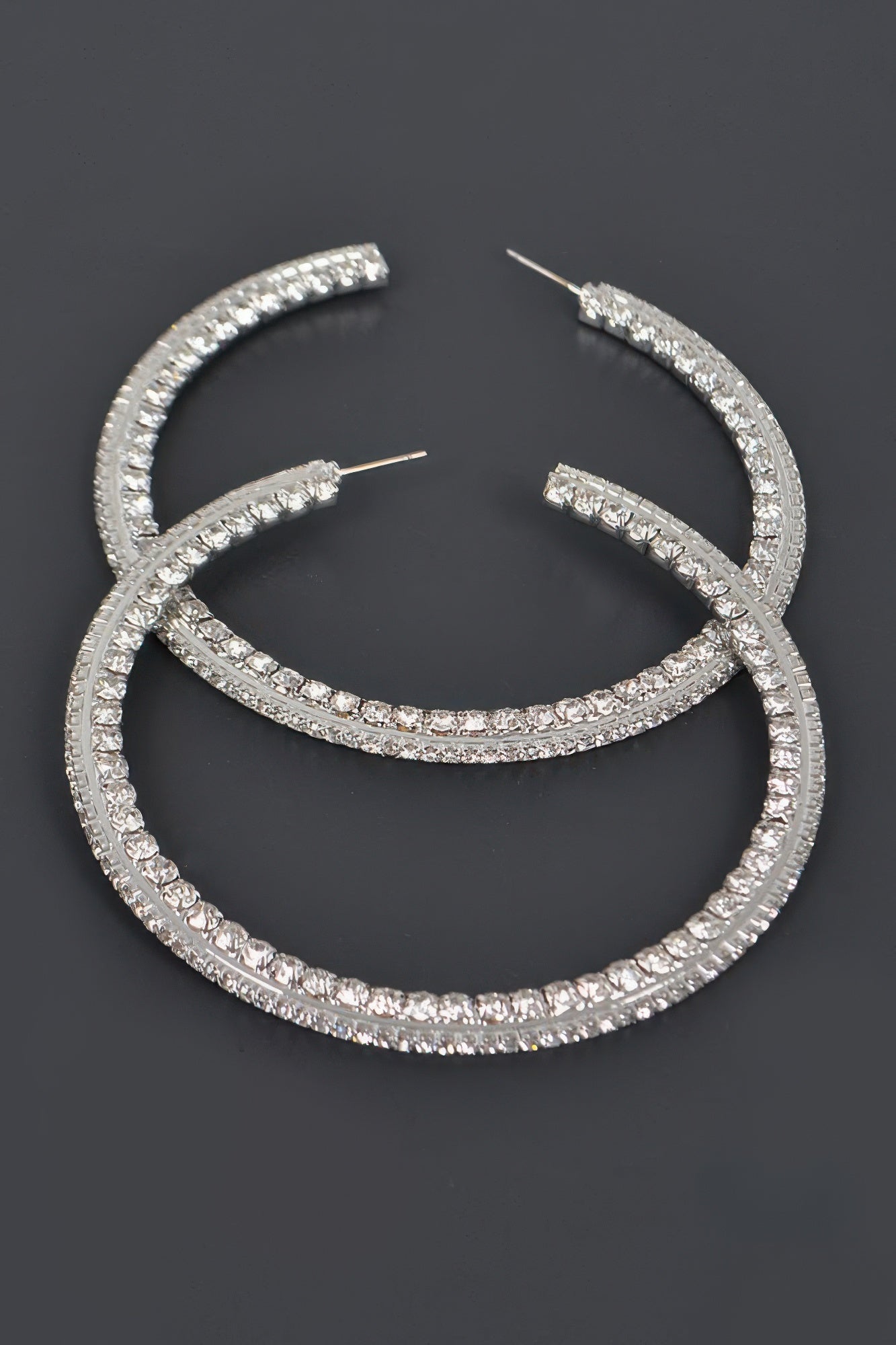 80mm Rhinestone Hoop Earring