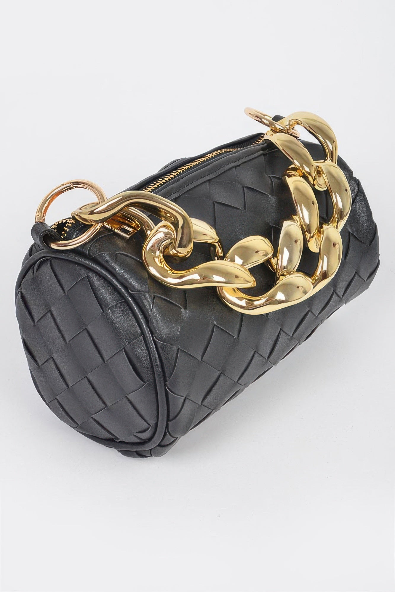 Braided Crossbody Bag W/oversized Chain
