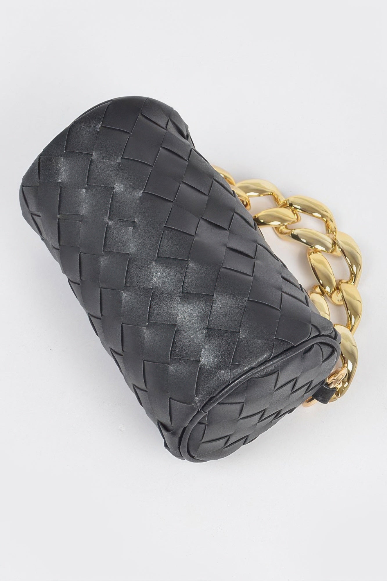 Braided Crossbody Bag W/oversized Chain