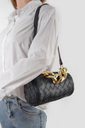 Braided Crossbody Bag W/oversized Chain