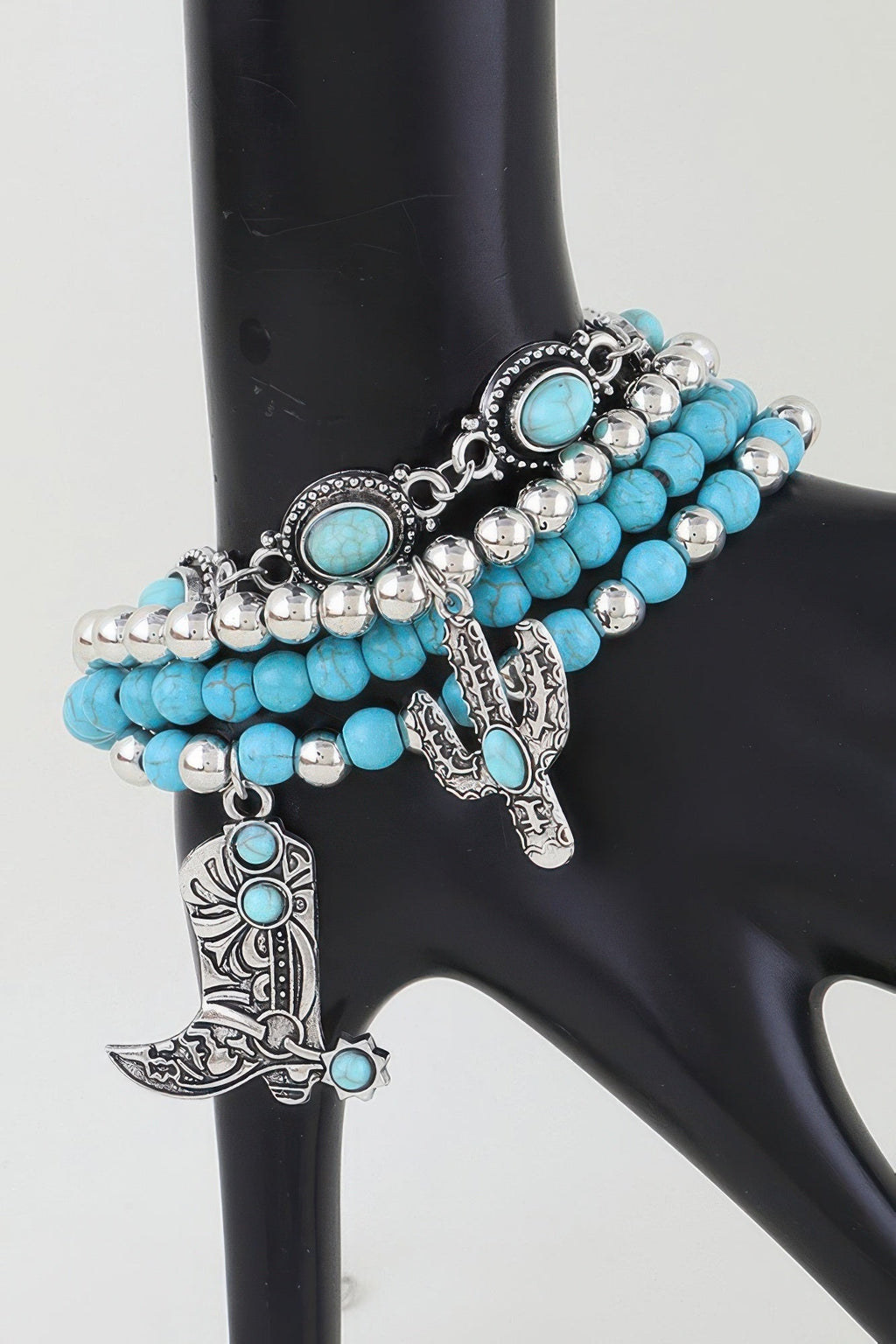 Antique Cowboy Boot Beaded Bracelet