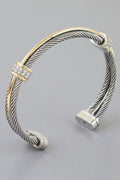 Bejeweled Multi Twisted Open Cuff Bracelet
