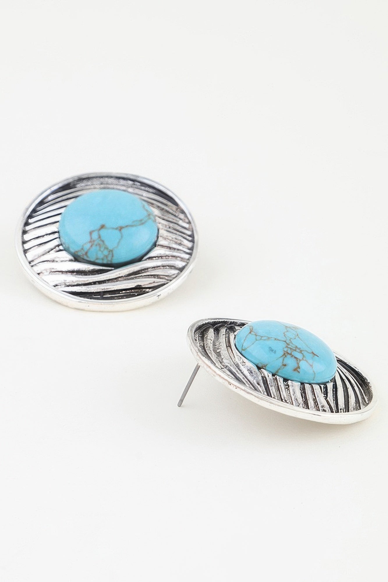 Antique Ribbed Planet Earrings