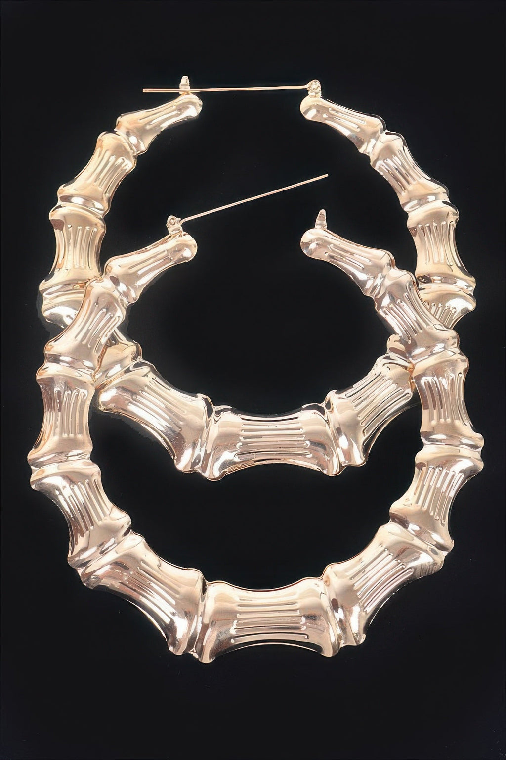 Bamboo Metal 10cm Hoop Earring