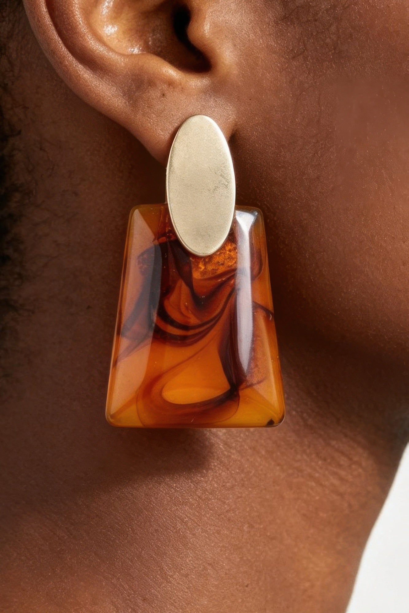 Abstract Marble Stone Fashion Earrings