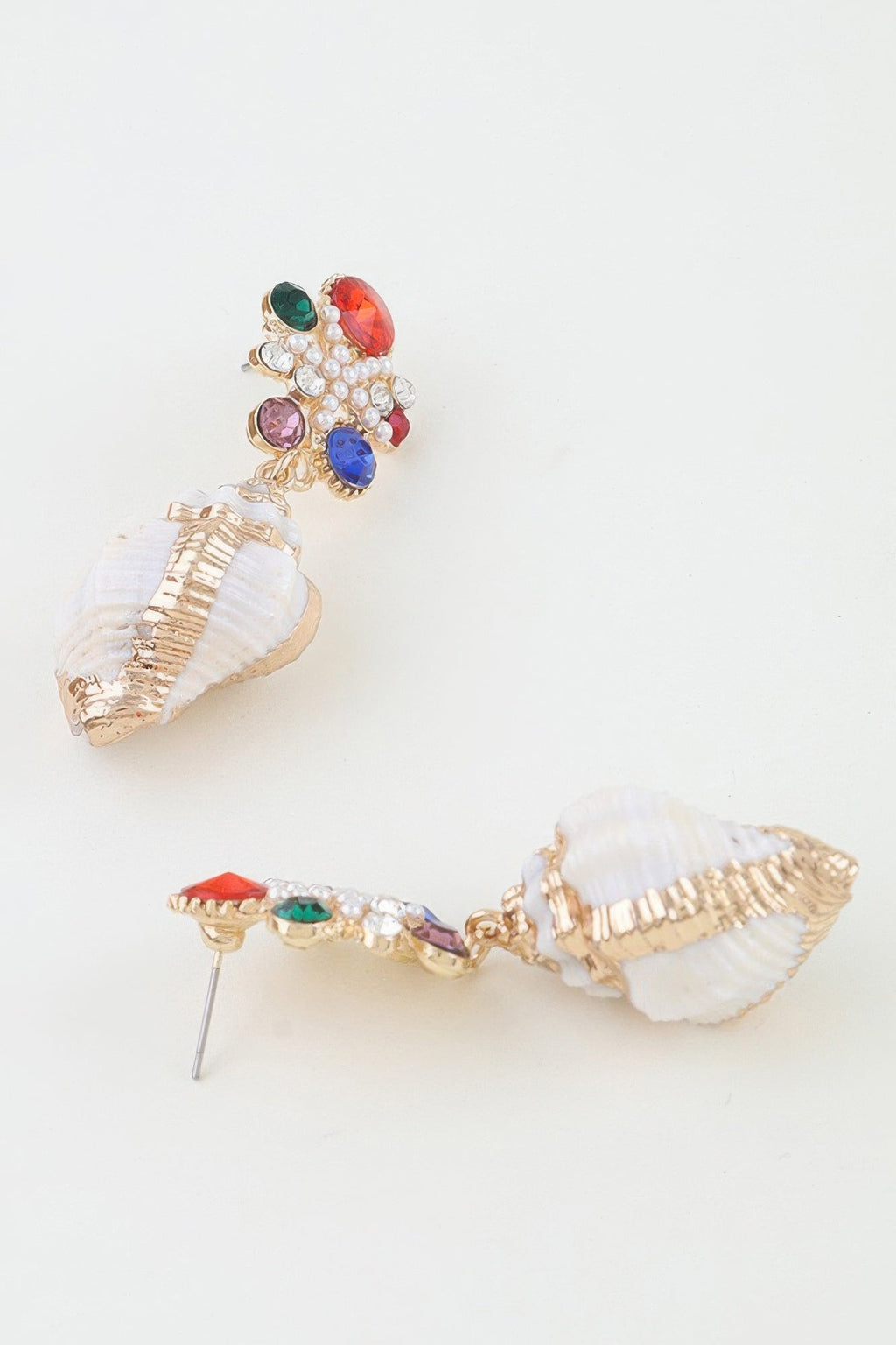 Bejeweled Summer Shell Earrings