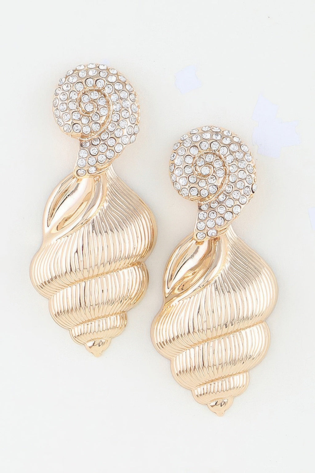 Bejeweled Conch Shell Earrings
